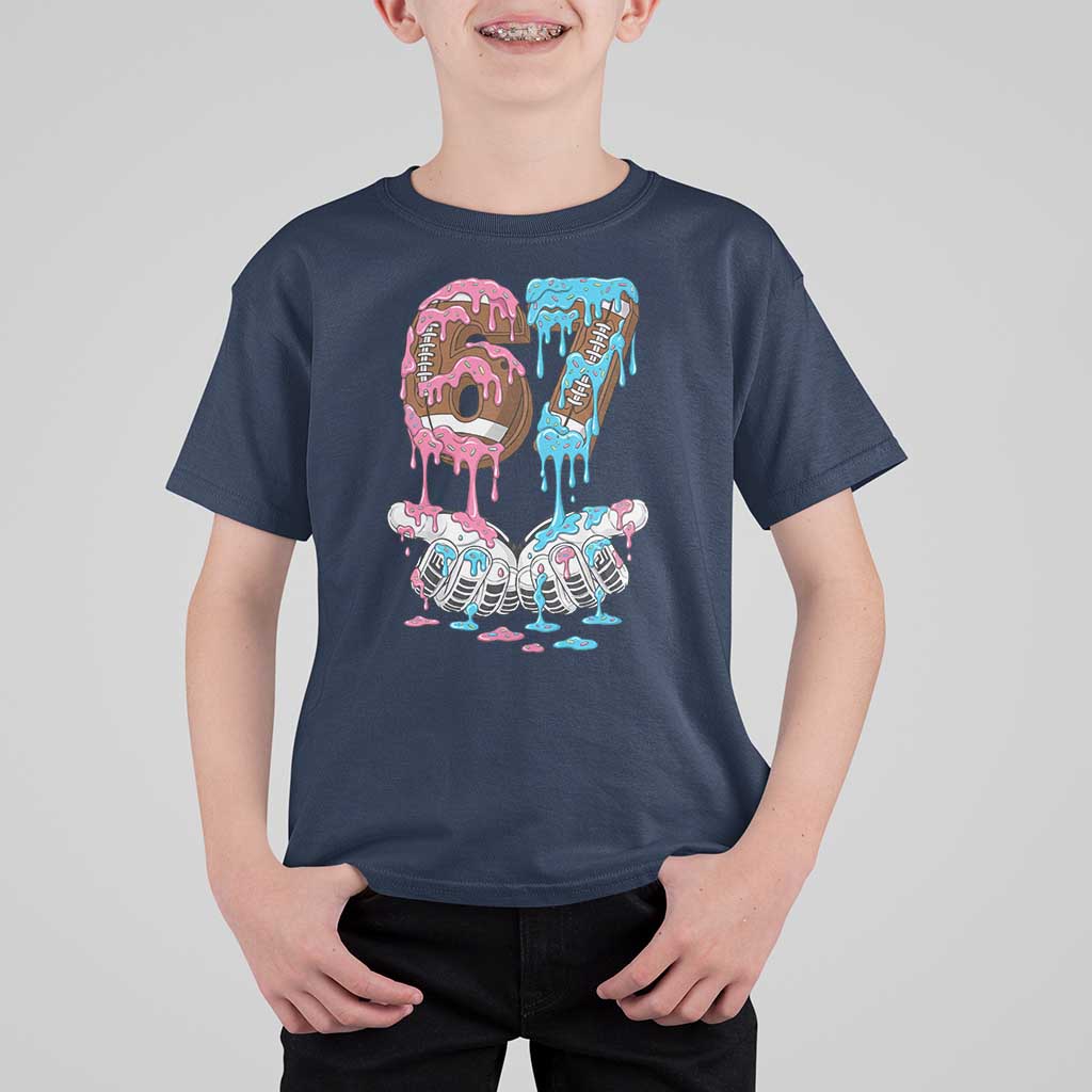 67 Football Meme T Shirt For Kid Six Seven Sports American Football Ice Cream Drip - Wonder Print Shop
