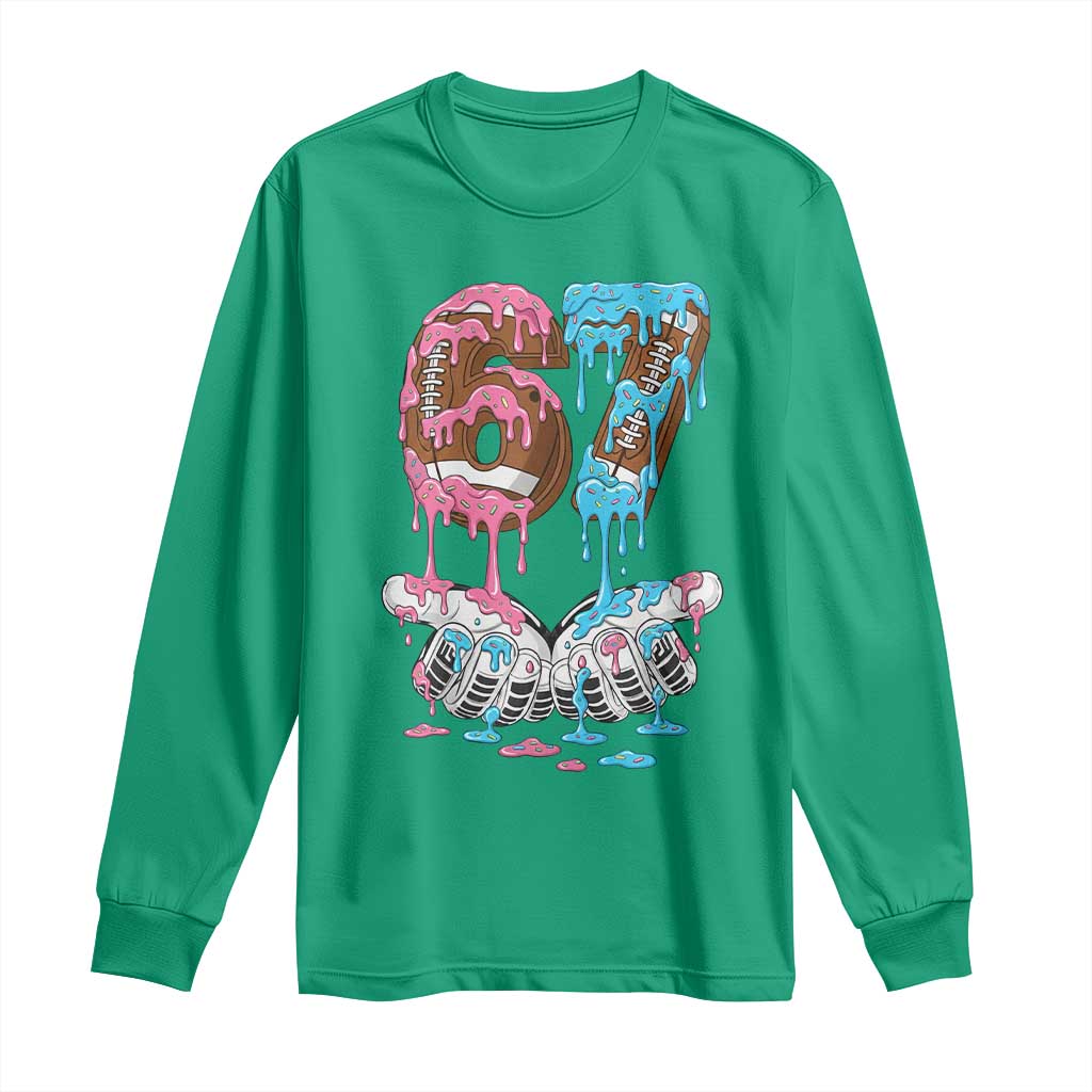 67 Football Meme Long Sleeve Shirt Six Seven Sports American Football Ice Cream Drip - Wonder Print Shop