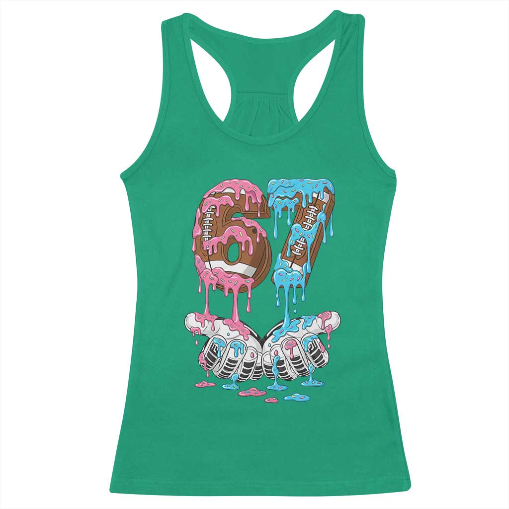 67 Football Meme Racerback Tank Top Six Seven Sports American Football Ice Cream Drip - Wonder Print Shop