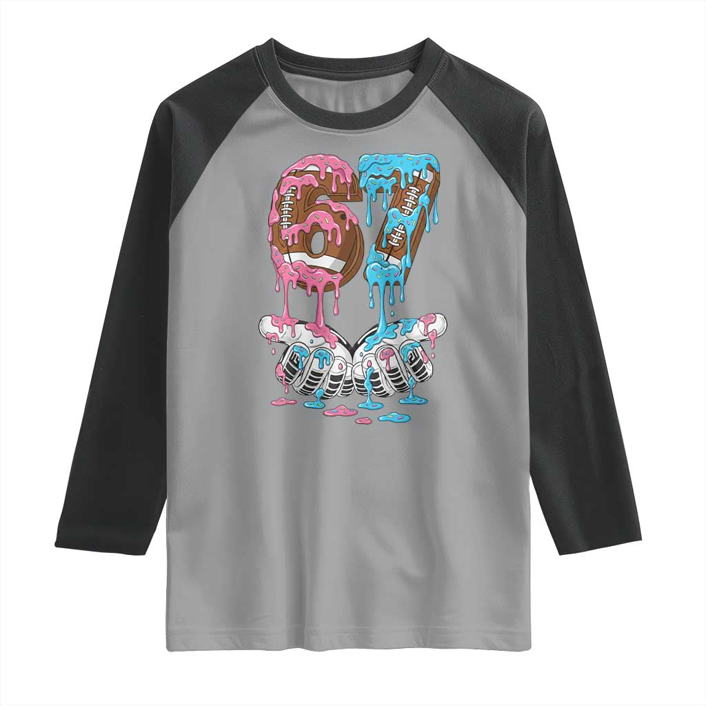 67 Football Meme Raglan Shirt Six Seven Sports American Football Ice Cream Drip - Wonder Print Shop