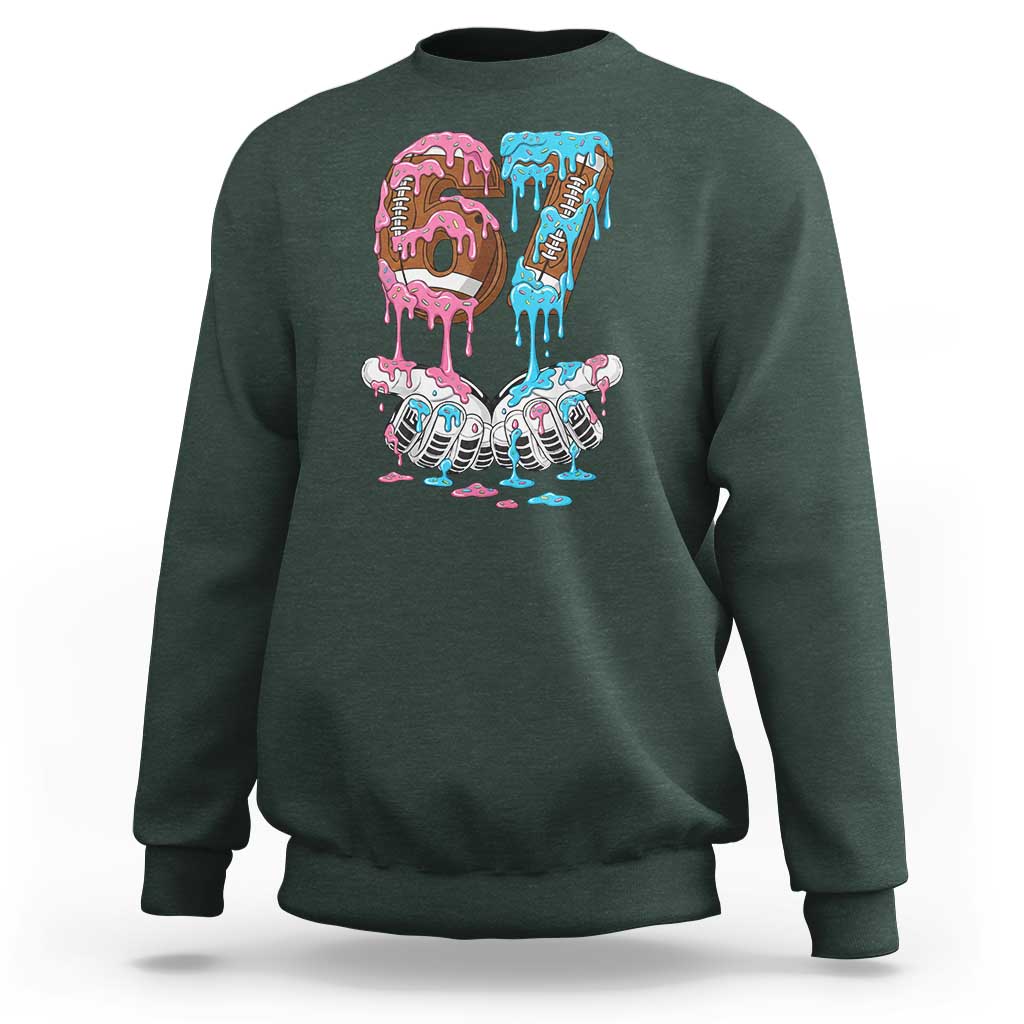 67 Football Meme Sweatshirt Six Seven Sports American Football Ice Cream Drip - Wonder Print Shop