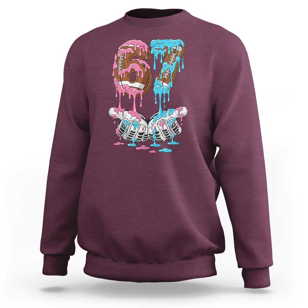 67 Football Meme Sweatshirt Six Seven Sports American Football Ice Cream Drip - Wonder Print Shop