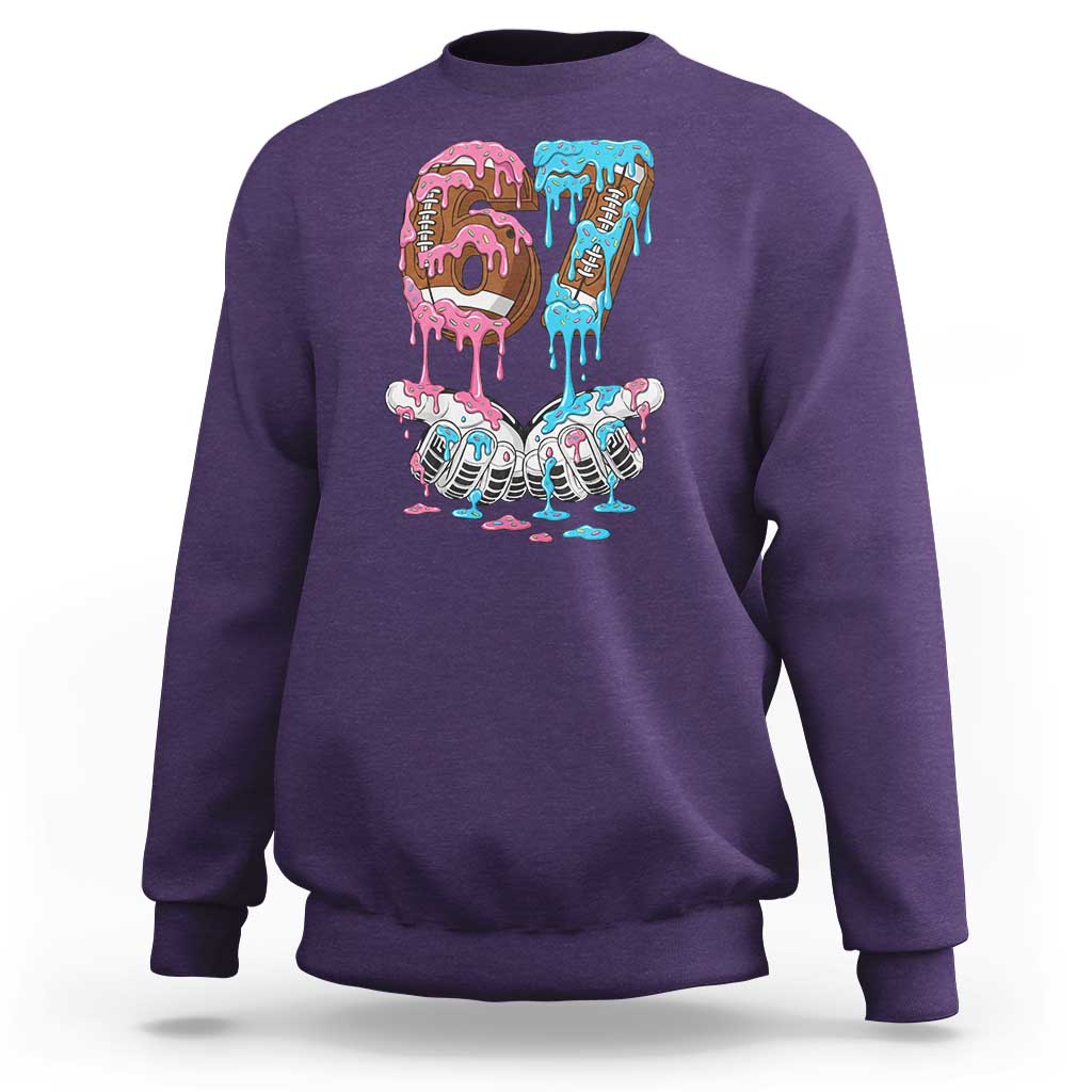 67 Football Meme Sweatshirt Six Seven Sports American Football Ice Cream Drip - Wonder Print Shop