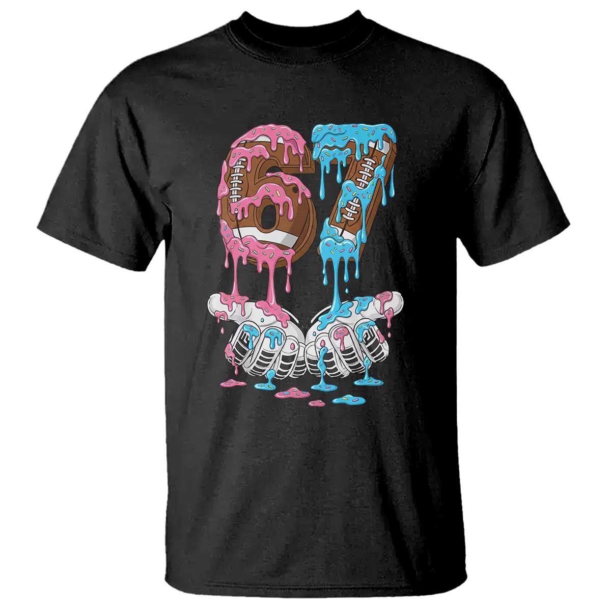 67 Football Meme T Shirt Six Seven Sports American Football Ice Cream Drip - Wonder Print Shop