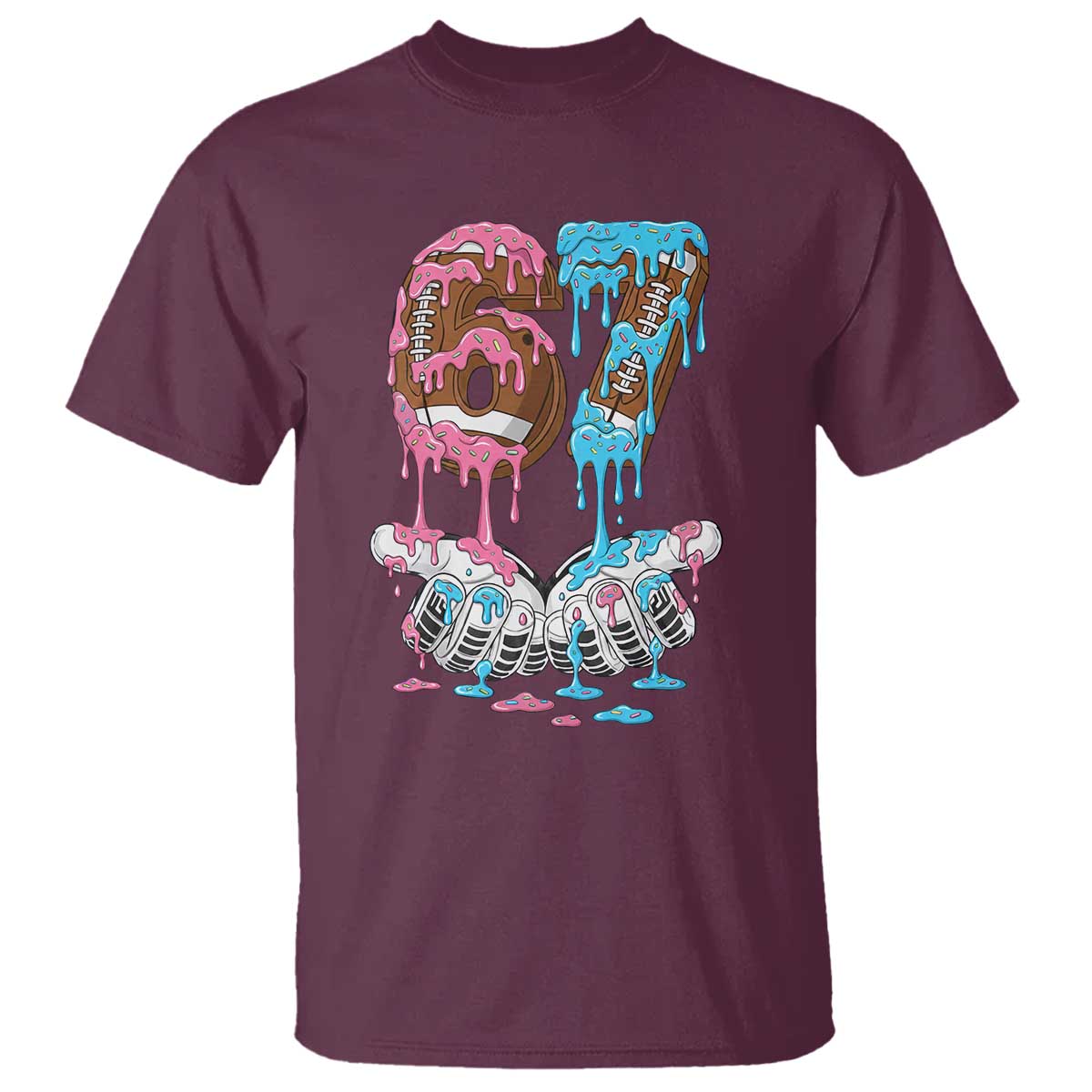 67 Football Meme T Shirt Six Seven Sports American Football Ice Cream Drip - Wonder Print Shop
