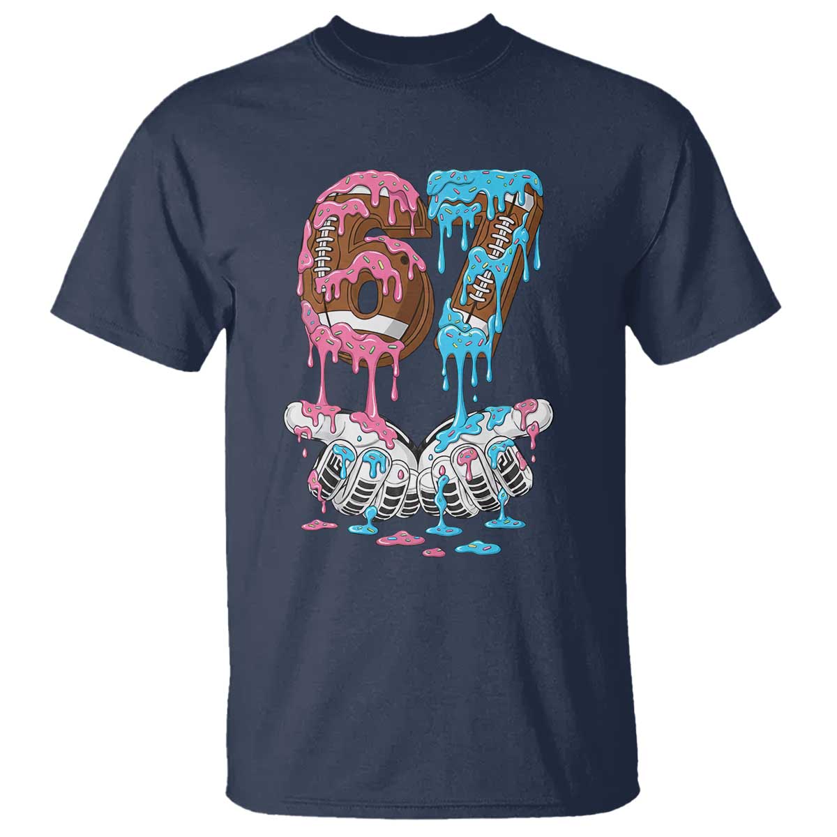 67 Football Meme T Shirt Six Seven Sports American Football Ice Cream Drip - Wonder Print Shop