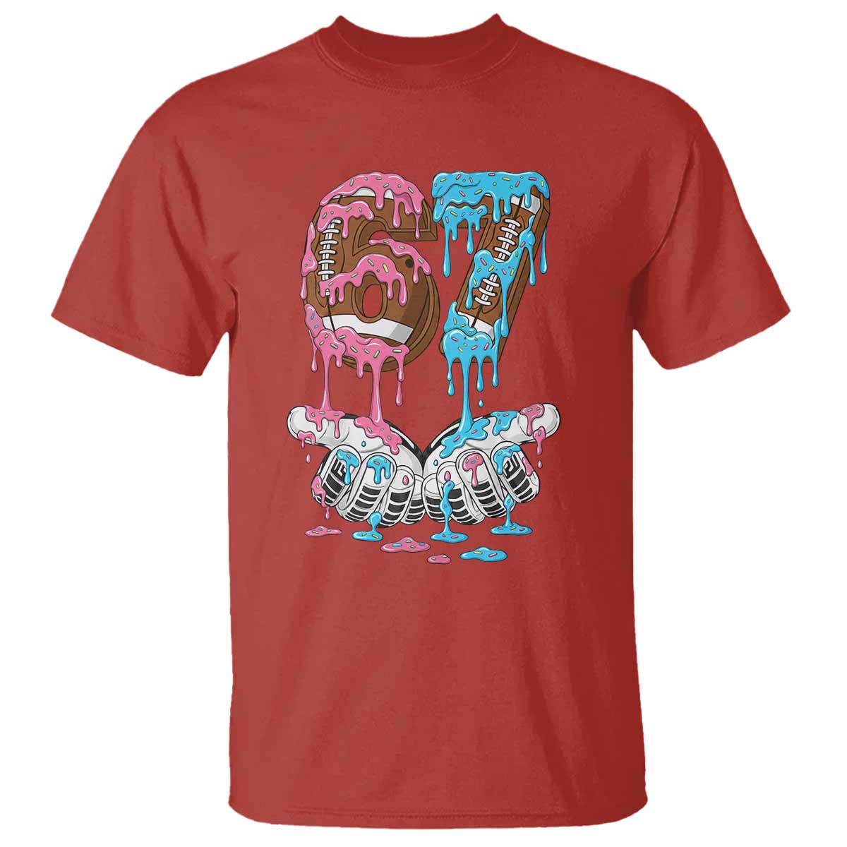 67 Football Meme T Shirt Six Seven Sports American Football Ice Cream Drip - Wonder Print Shop