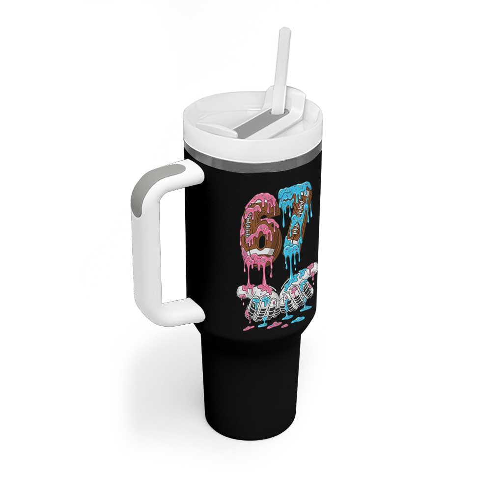 67 Football Meme Tumbler With Handle Six Seven Sports American Football Ice Cream Drip - Wonder Print Shop