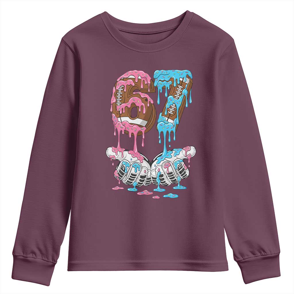 67 Football Meme Youth Sweatshirt Six Seven Sports American Football Ice Cream Drip - Wonder Print Shop