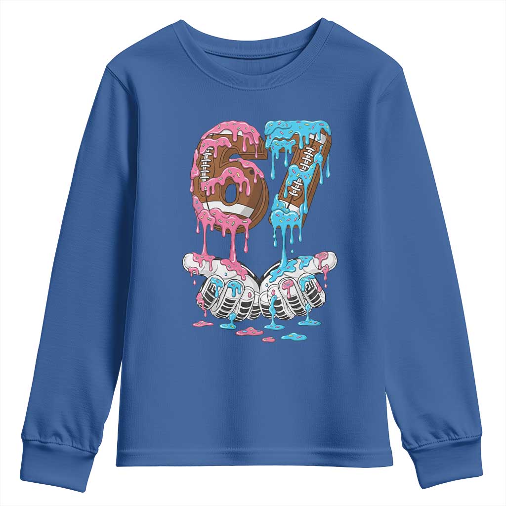 67 Football Meme Youth Sweatshirt Six Seven Sports American Football Ice Cream Drip - Wonder Print Shop