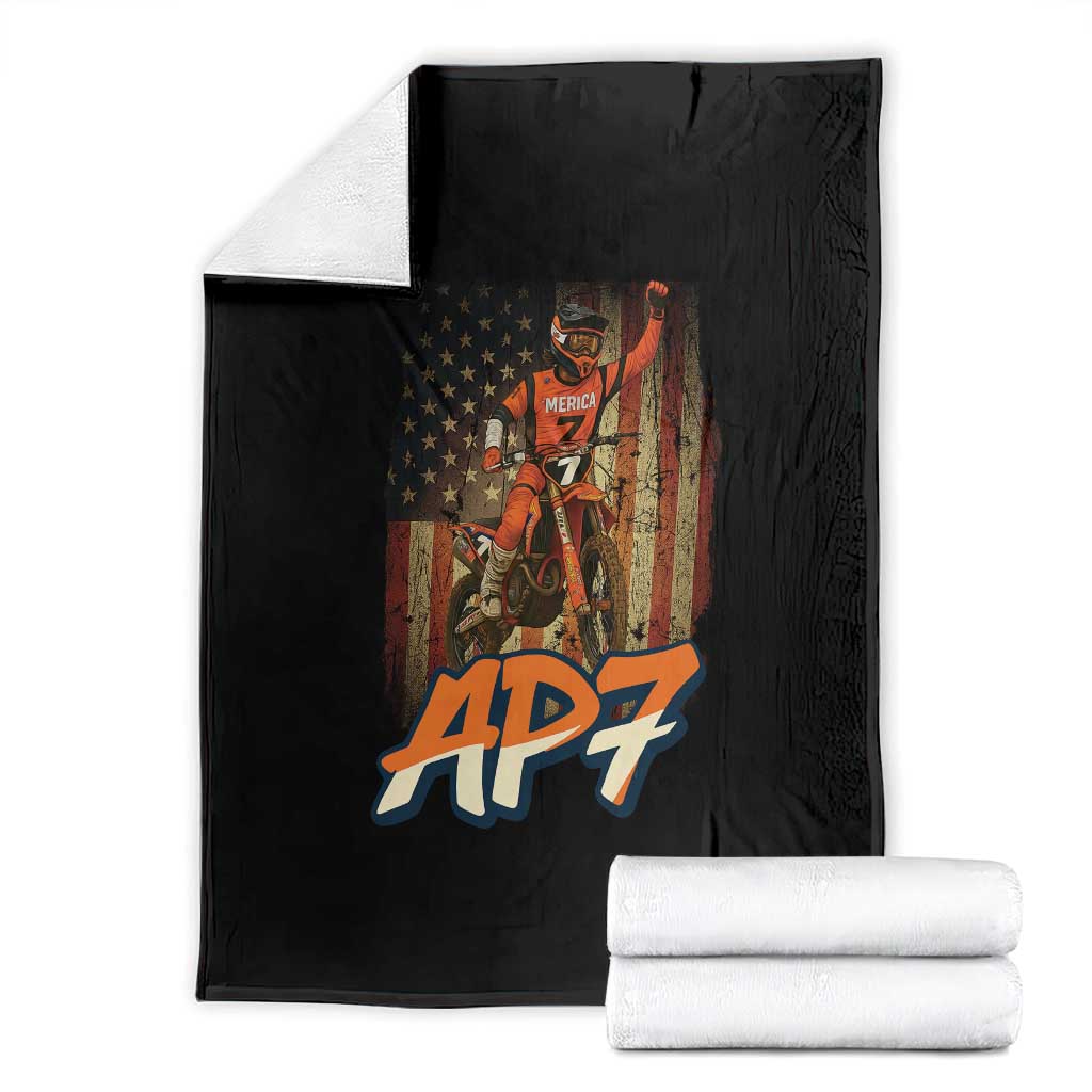 Dirt Bike American Flag Throw Blanket - Wonder Print Shop