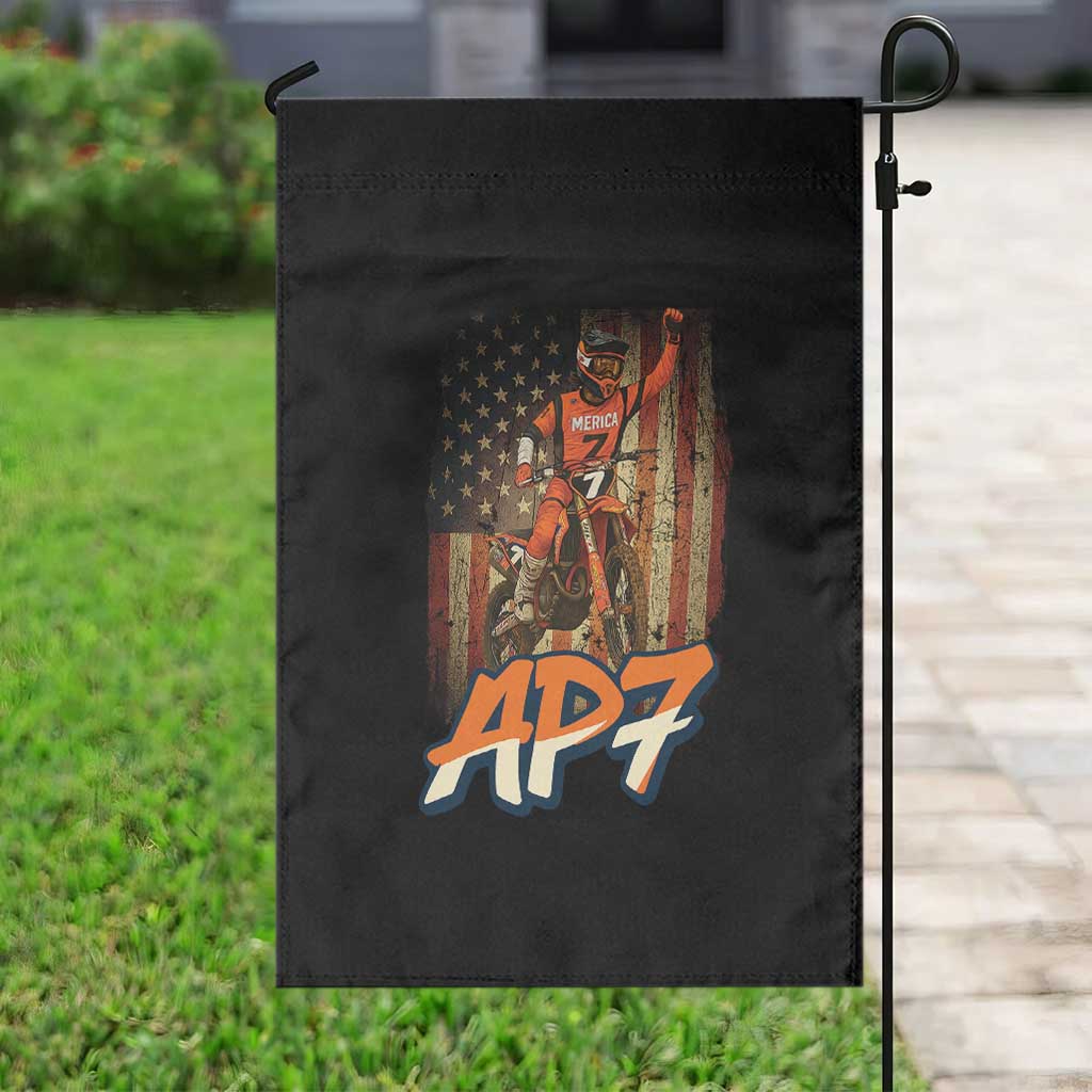 Dirt Bike American Flag Garden Flag - Wonder Print Shop