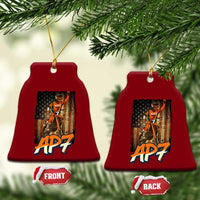 Dirt Bike American Flag Ceramic Ornament - Wonder Print Shop