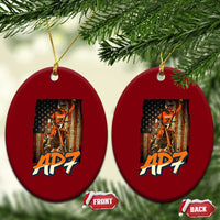 Dirt Bike American Flag Ceramic Ornament - Wonder Print Shop