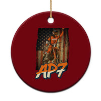 Dirt Bike American Flag Ceramic Ornament - Wonder Print Shop