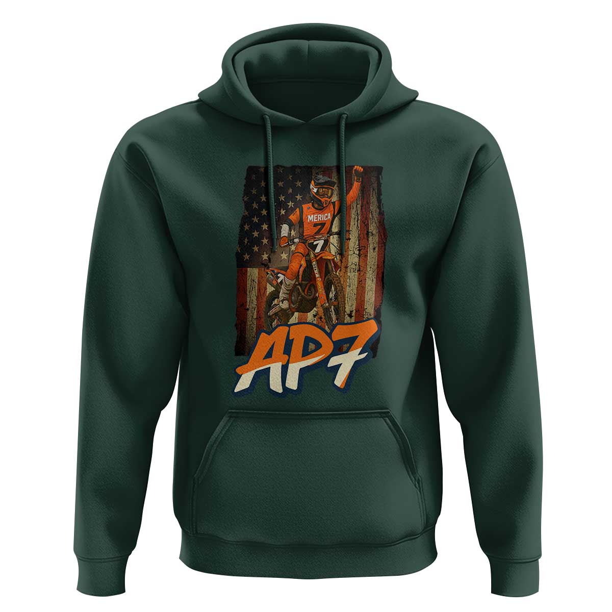 Dirt Bike American Flag Hoodie - Wonder Print Shop