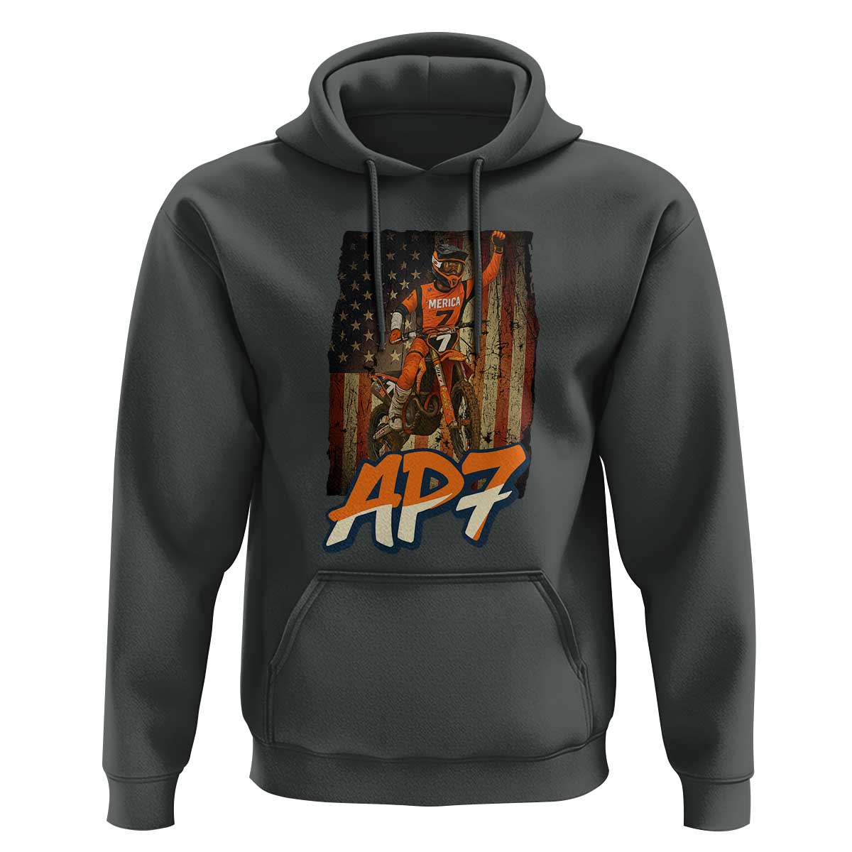 Dirt Bike American Flag Hoodie - Wonder Print Shop