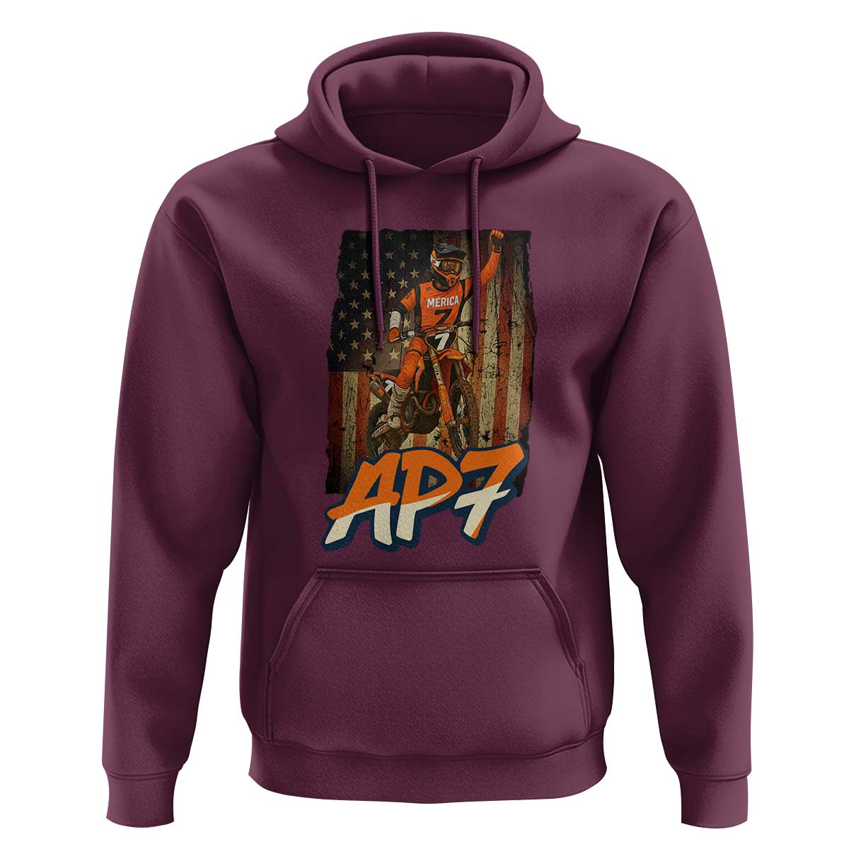 Dirt Bike American Flag Hoodie - Wonder Print Shop