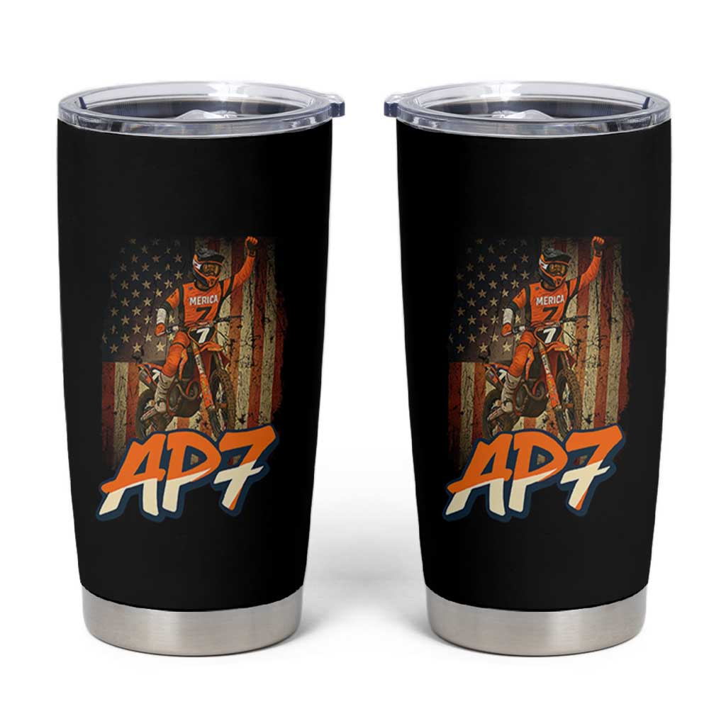 Dirt Bike American Flag Tumbler Cup - Wonder Print Shop