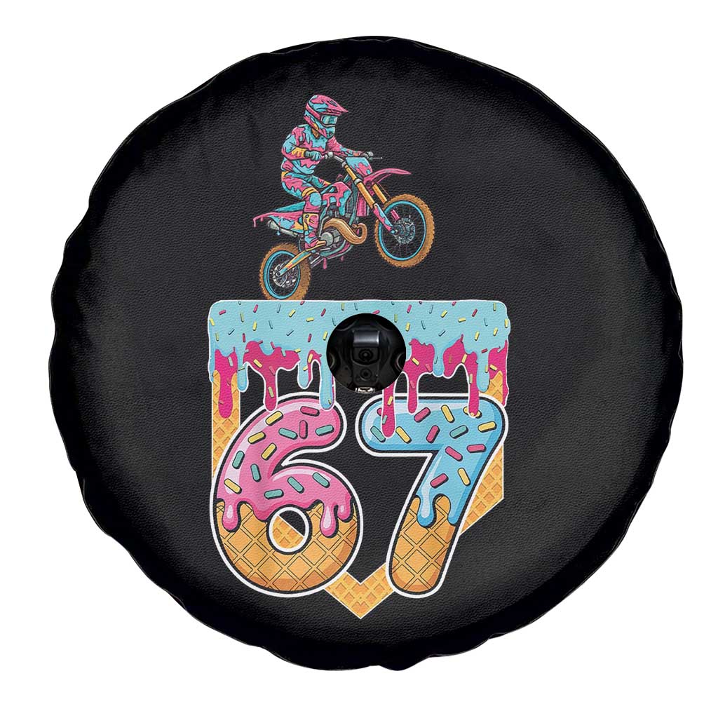 67 Six Seven Meme Spare Tire Cover Funny Dirt Bike Motocross Ice Cream Drip - Wonder Print Shop