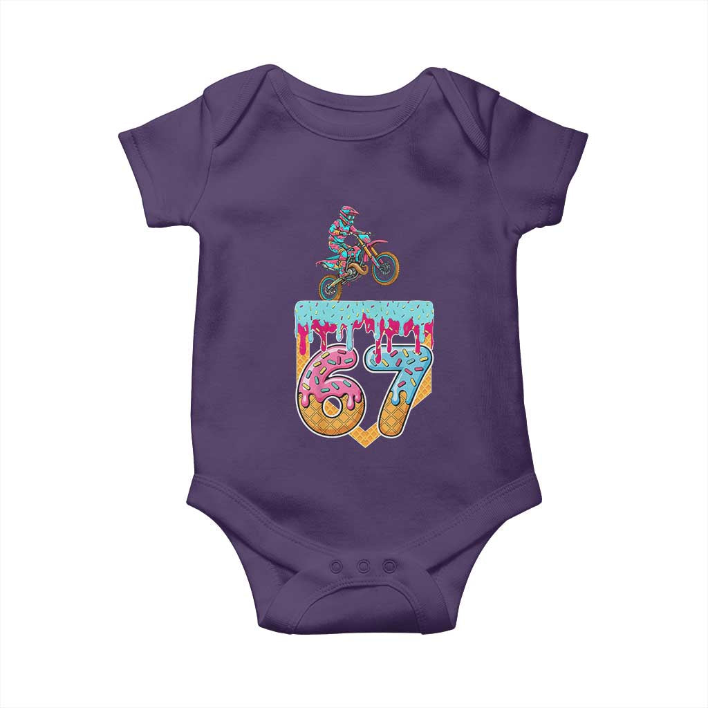 67 Six Seven Meme Baby Onesie Funny Dirt Bike Motocross Ice Cream Drip - Wonder Print Shop