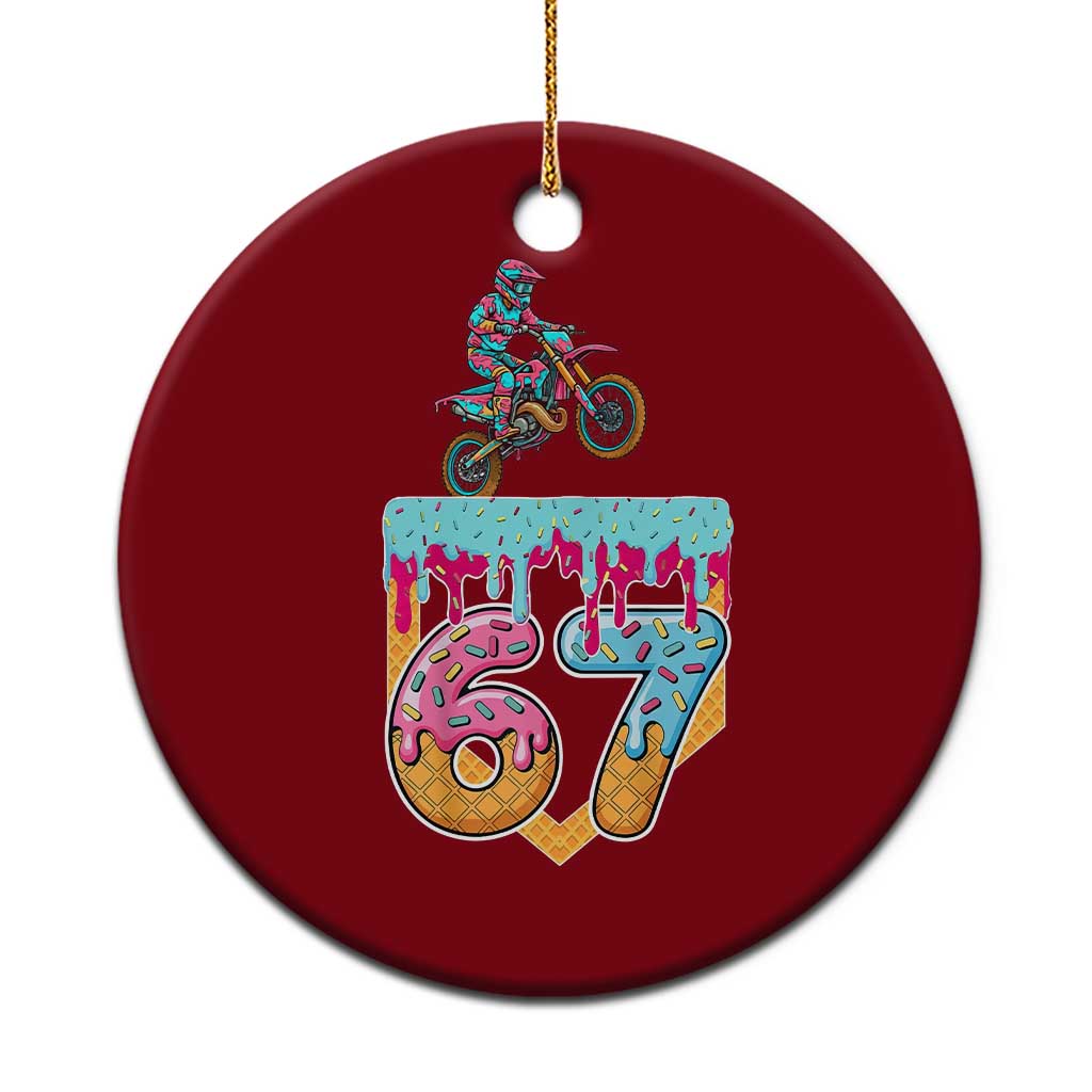 67 Six Seven Meme Ceramic Ornament Funny Dirt Bike Motocross Ice Cream Drip - Wonder Print Shop