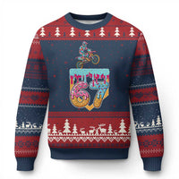 67 Six Seven Meme Ugly Christmas Sweater Funny Dirt Bike Motocross Ice Cream Drip - Wonder Print Shop