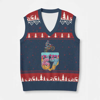 67 Six Seven Meme V-Neck Knit Sweater Vest Funny Dirt Bike Motocross Ice Cream Drip - Wonder Print Shop