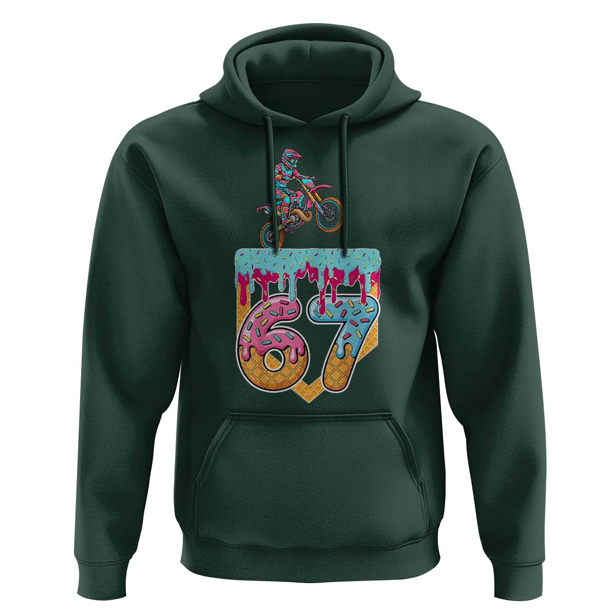67 Six Seven Meme Hoodie Funny Dirt Bike Motocross Ice Cream Drip - Wonder Print Shop