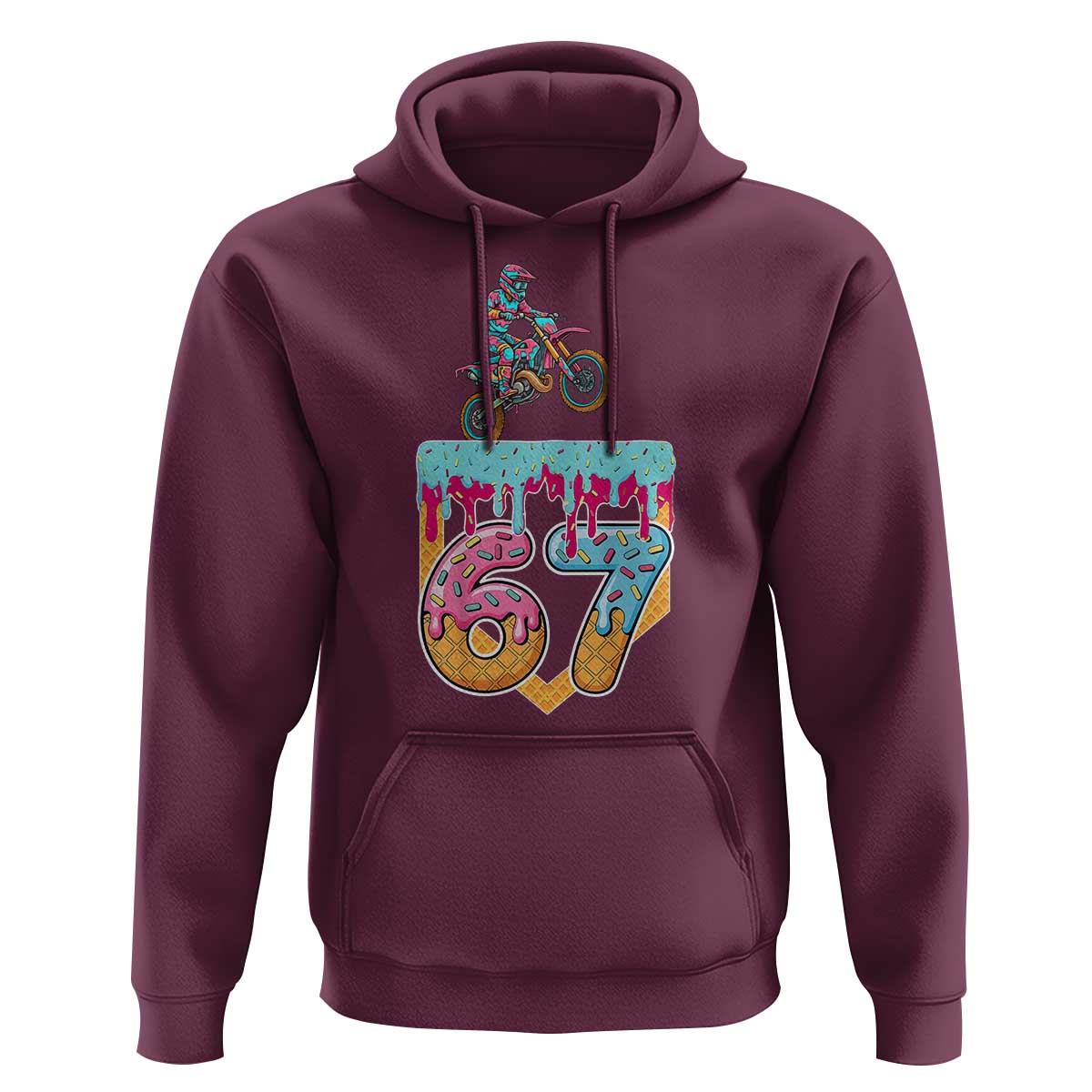 67 Six Seven Meme Hoodie Funny Dirt Bike Motocross Ice Cream Drip - Wonder Print Shop