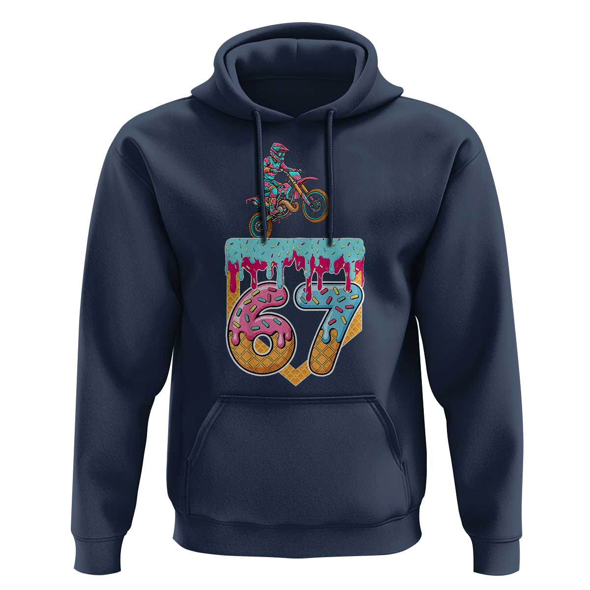 67 Six Seven Meme Hoodie Funny Dirt Bike Motocross Ice Cream Drip - Wonder Print Shop