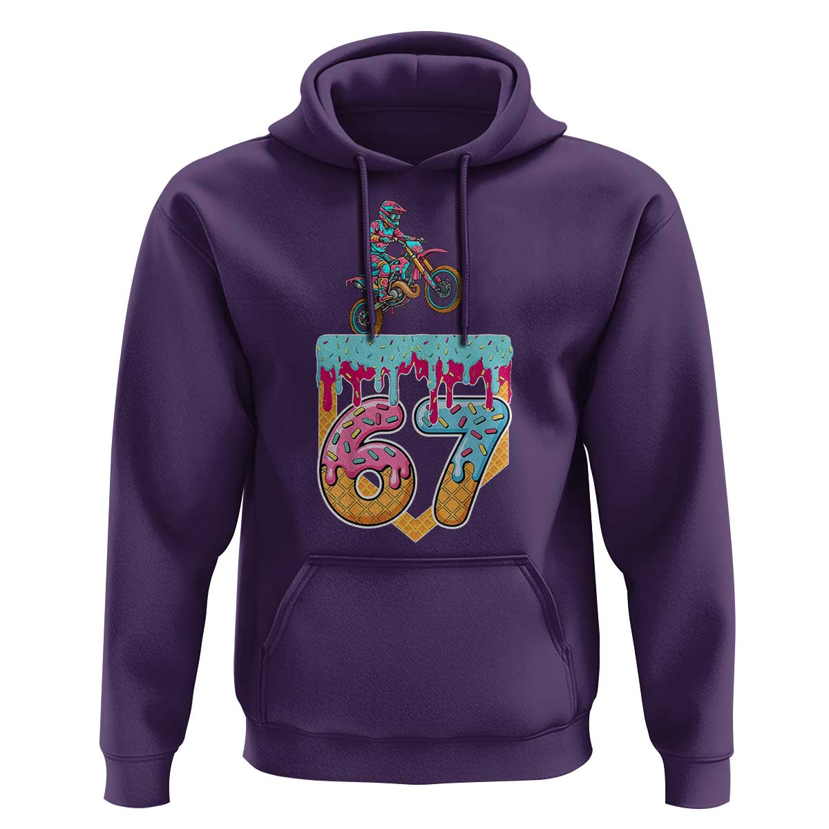 67 Six Seven Meme Hoodie Funny Dirt Bike Motocross Ice Cream Drip - Wonder Print Shop