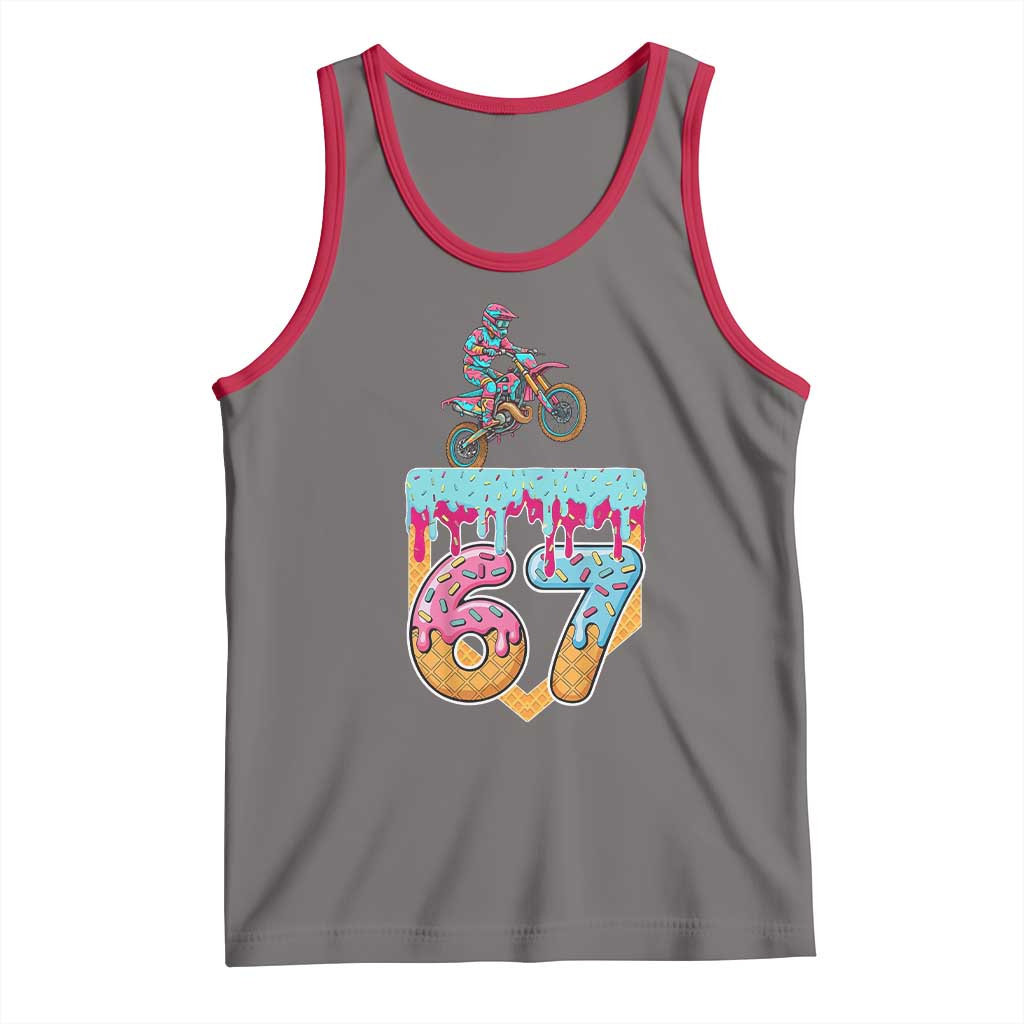 67 Six Seven Meme Tank Top Funny Dirt Bike Motocross Ice Cream Drip - Wonder Print Shop
