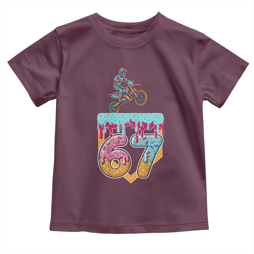 67 Six Seven Meme Toddler T Shirt Funny Dirt Bike Motocross Ice Cream Drip - Wonder Print Shop