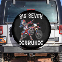 67 Bruh Meme Spare Tire Cover Funny Six Seven Dirt Bike Patriotic American Flag - Wonder Print Shop