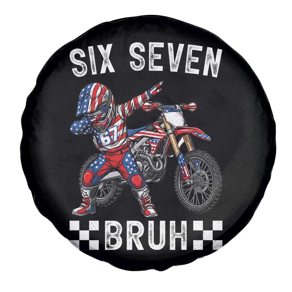 67 Bruh Meme Spare Tire Cover Funny Six Seven Dirt Bike Patriotic American Flag - Wonder Print Shop