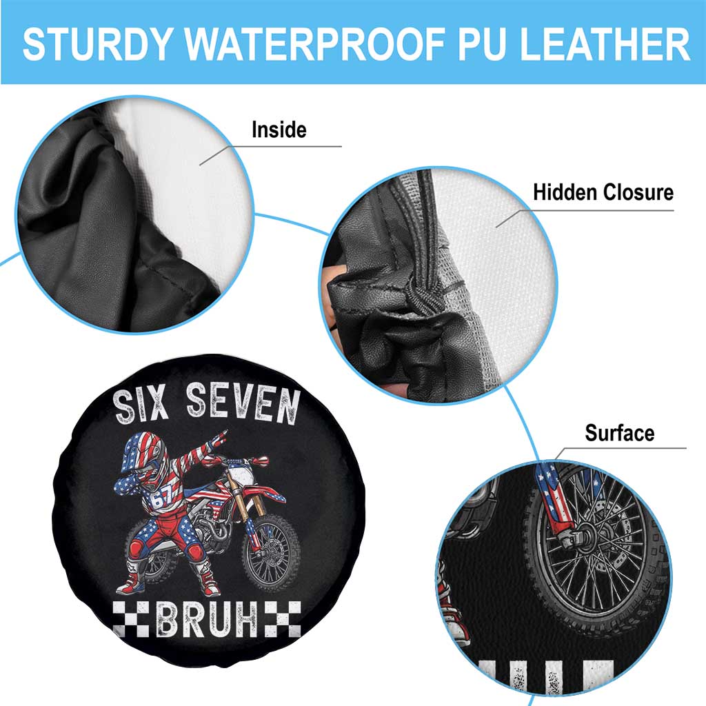 67 Bruh Meme Spare Tire Cover Funny Six Seven Dirt Bike Patriotic American Flag - Wonder Print Shop