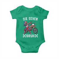 67 Bruh Meme Baby Onesie Funny Six Seven Dirt Bike Patriotic American Flag - Wonder Print Shop