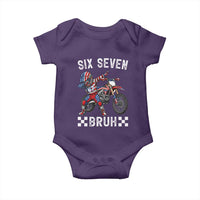 67 Bruh Meme Baby Onesie Funny Six Seven Dirt Bike Patriotic American Flag - Wonder Print Shop