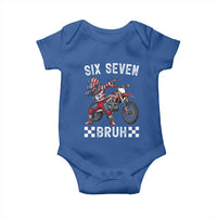 67 Bruh Meme Baby Onesie Funny Six Seven Dirt Bike Patriotic American Flag - Wonder Print Shop