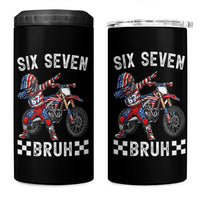 67 Bruh Meme 4 in 1 Can Cooler Tumbler Funny Six Seven Dirt Bike Patriotic American Flag - Wonder Print Shop