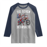 67 Bruh Meme Raglan Shirt Funny Six Seven Dirt Bike Patriotic American Flag - Wonder Print Shop