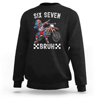 67 Bruh Meme Sweatshirt Funny Six Seven Dirt Bike Patriotic American Flag - Wonder Print Shop