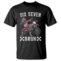 67 Bruh Meme T Shirt Funny Six Seven Dirt Bike Patriotic American Flag - Wonder Print Shop