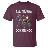 67 Bruh Meme T Shirt Funny Six Seven Dirt Bike Patriotic American Flag - Wonder Print Shop