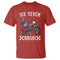 67 Bruh Meme T Shirt Funny Six Seven Dirt Bike Patriotic American Flag - Wonder Print Shop