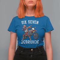 67 Bruh Meme T Shirt For Women Funny Six Seven Dirt Bike Patriotic American Flag - Wonder Print Shop