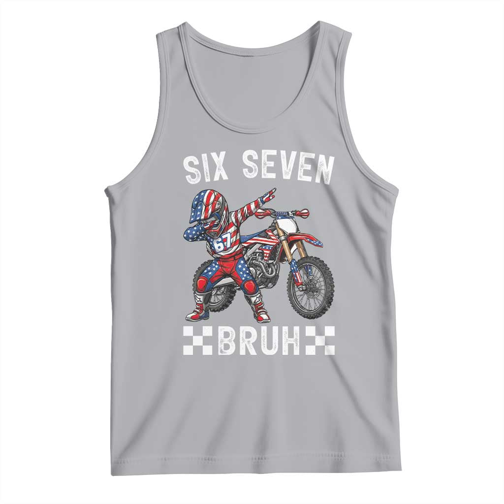67 Bruh Meme Tank Top Funny Six Seven Dirt Bike Patriotic American Flag - Wonder Print Shop