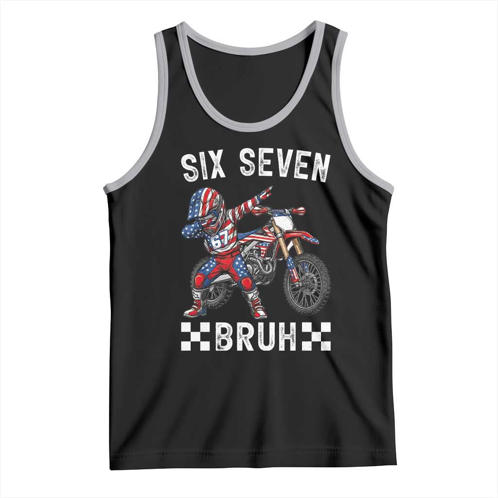 67 Bruh Meme Tank Top Funny Six Seven Dirt Bike Patriotic American Flag - Wonder Print Shop