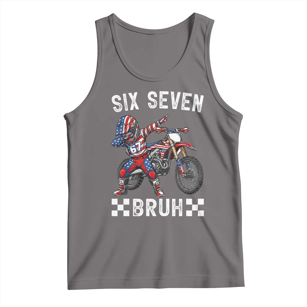 67 Bruh Meme Tank Top Funny Six Seven Dirt Bike Patriotic American Flag - Wonder Print Shop